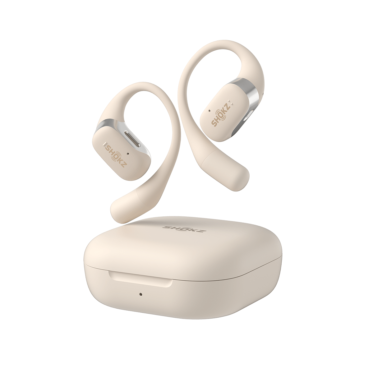 SHOKZ OpenFit - Auriculares Bluetooth inalámbricos con micrófono,  auriculares con ganchos para los oídos, resistentes al sudor, carga rápida,  tiempo